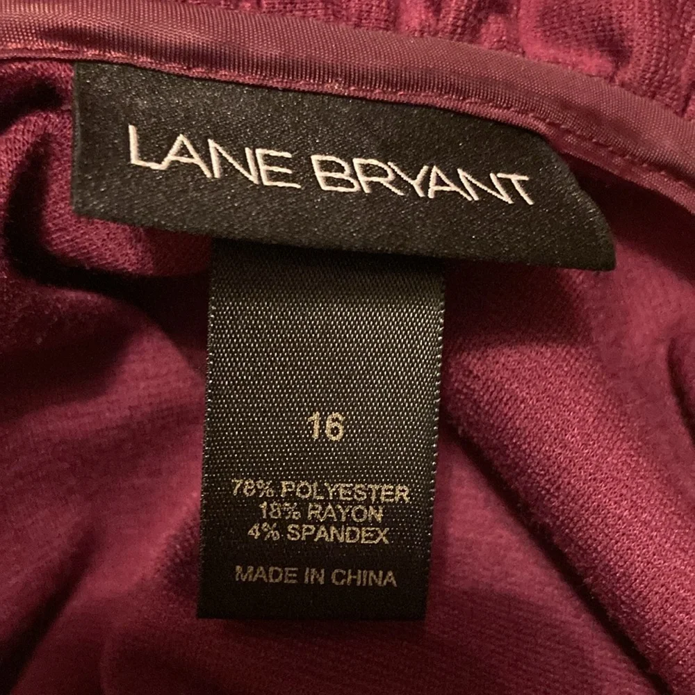 SALE❗️Lane Bryant Women’s Plus Size 16 Midi Wrap Dress / Burgundy Wine / EUC - Picture 8 of 9